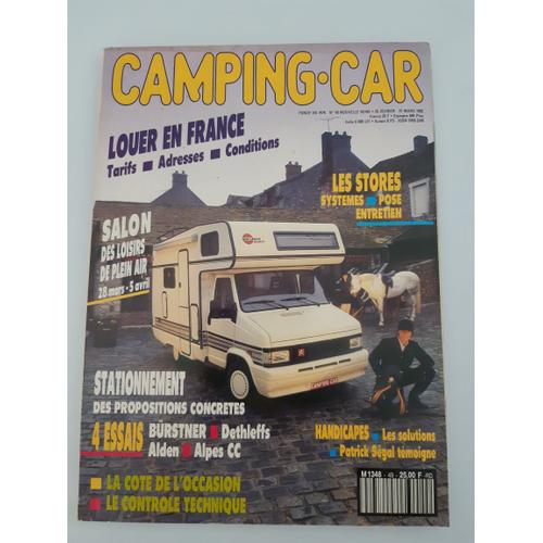 Camping Car Magazine 49 Février 1992 Louer En France Stationnement Salon Des Loisirs De Plein Air Handicapés Patrick Segal Témoigne Stores Burstner Dethleffs Alden Alpes Cc