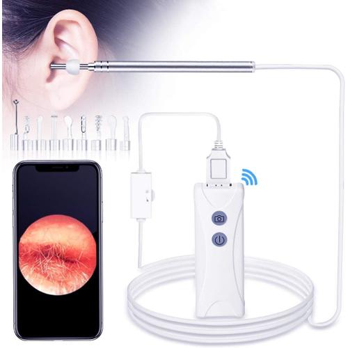 Wifi Otoscope Oreille- 3,9mm 1080p Hd Usb Endoscope Kit De Camera Oreille D'inspection De Nettoyage Oreille Sans Fil Avec Support De T¿¿L¿¿Phone Et 6 Lumi¿¿Res Led Pour Iphone, Android, Tablettes