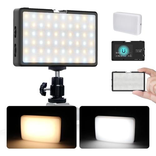 Lampe Vid¿¿o LED, ML8 LED Eclairage Video Portable 187g pour Appareil Photo avec Diffuseur 2500K-9000K, Panneau de Cam¿¿ra CRI 98+ Batterie 5000mAh Video Light, Lampe-Vid¿¿o-LED-Panneau-Lumi¿¿re