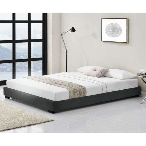 Lit Pour Adultes Cadre De Lit Moderne Mdf Plastique Rembourré Avec Similicuir Noir 200cm X 180 Cm Corium