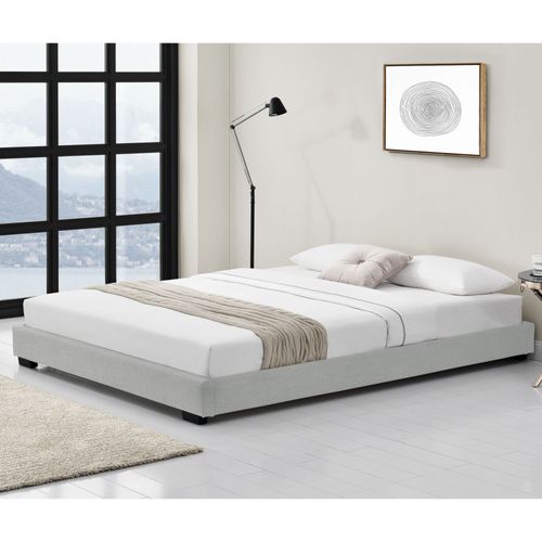 Lit Pour Adultes Cadre De Lit Moderne Mdf Plastique Rembourré Avec Similicuir Blanc 200cm X 140 Cm Corium