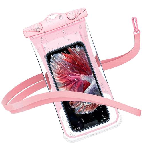 Pochette ¿¿Tanche T¿¿L¿¿Phone Flottante Ipx8, Pochette Smartphone Etanche, Housse ¿¿Tanche Pour Iphone 13 12 11 Xr Xs Max 8 7 Plus Huawei P30 Samsung S22 Tous Les T¿¿L¿¿Phones Up To 6.9""-Rose