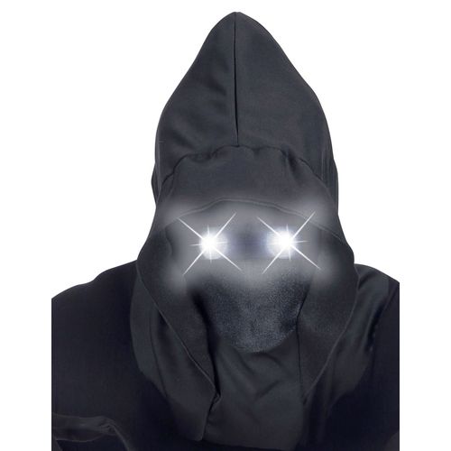 Masque Intégral À Capuche Visage Invisible Et Yeux Lumineux Blanc Adulte Taille Unique