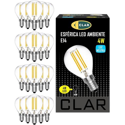 Ampoule Filament Vintage E14 Led 4w, Ampoule Disign E14 Équivalent À 40w, Ampoules Filament, Lot Ampoules Led, Ampoules Vintage Led E14, 4w Blanc Neutre 4000ºk (Pack 20)