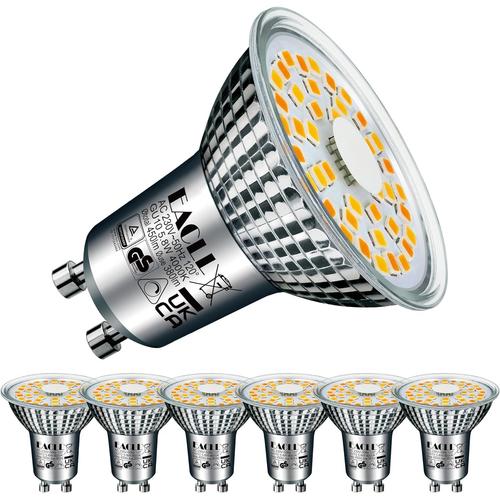 Ampoules Led Gu10 Blanc Neutre 5.8w, Lot De 6, Dimmable Spot Avec Luminosité Et Température De Couleur Réglables En Continu (2700k-4000k), Ac 230v Sans Scintillement, Convient Pour Variateur