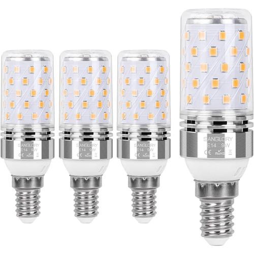 Ampoules Led Culot E14 Blanc Chaud 9w Equivalent 60-80w, Ampoule E14 2700k Led Culot Edison À Vis E14, 950lm Non Dimmable, Lot De 4