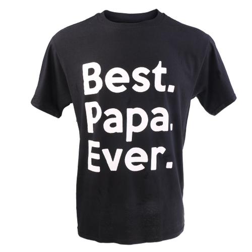 Beste Papa Ever T-Shirt Slogan En Coton Manche Courte Cadeau Fête Des Pères L