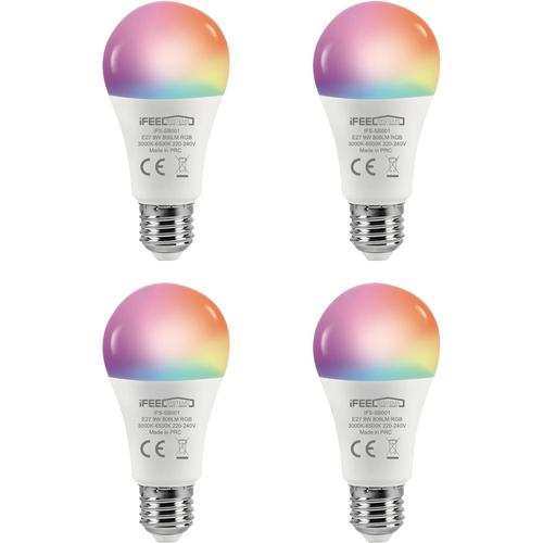 Ampoule Connectée E27 Dimmable - Ampoule Led Couleur - Lampe Connectée - Compatible Alexa Et Google Home - Wifi, Télécommande, Multicolore, Contrôle À Distance (4)