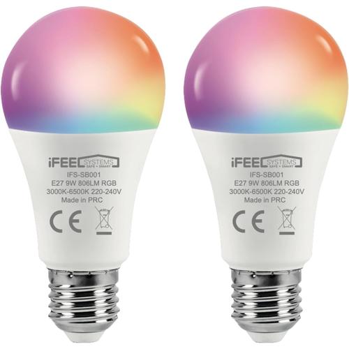 Ampoule Connectée E27 Dimmable - Ampoule Led Couleur - Lampe Connectée - Compatible Alexa Et Google Home - Wifi, Télécommande, Multicolore, Contrôle À Distance (2)