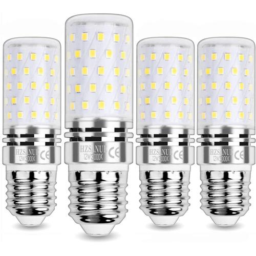 Ampoule Maïs Led 12w, E27 Edison Vis Ampoules, Blanc Chaud 3000k, 1350lm, Équivalent Ampoule Incandescence 100w, Non Dimmable, Lot De 4