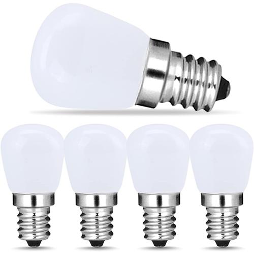 Lot De 5 Ampoules Led E14 Pour Réfrigérateur - 2.5 W - Blanc Chaud - 3000 K - 200 Lm - Équivalent À 20 W - Ac 220 V-240 V - Pour Lustre, Applique Murale, Réfrigérateur Et Hotte