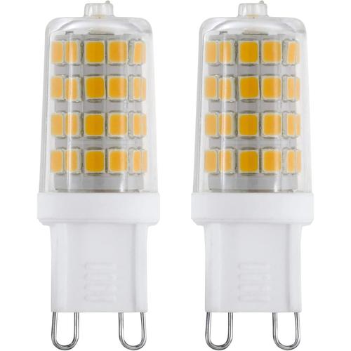 Eglo Lot De 2 Ampoules À Broche Led G9, Lampes Crayon, 3 Watts Chacune (Équivalent 30 Watts), 320 Lumens, Blanc Neutre, 4000 Kelvin, Ø 1,6 Cm