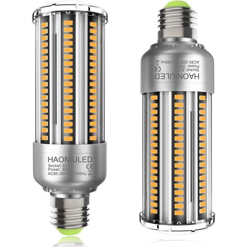 Ampoule Led E27 35w, Blanc Chaud 3000k, 4000lm De Haute Luminosité, Équivalent Ampoule E27 Halogène 300w, 360 Angle,Vis E27, Non Dimmable, Pas De Scintillemen, Éclairage Led E27, Lot De 2