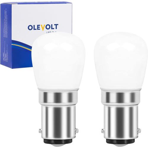 Lot De 2 Ampoules Led B15d Blanc Froid 6000k, 220lm B15d Led Lampe 2w Équivalent 20w Halogène, Ampoule À Baïonnette B15d Pour Hotte Aspirante, Non Dimmable, 220-240v