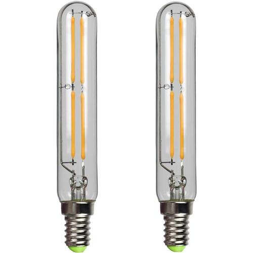 Lot De 2 Ampoules Led 4 W T20 Tubulaires À Filament E14 Edison, Petite Base, 2 700 K, Blanc Chaud (Transparent)