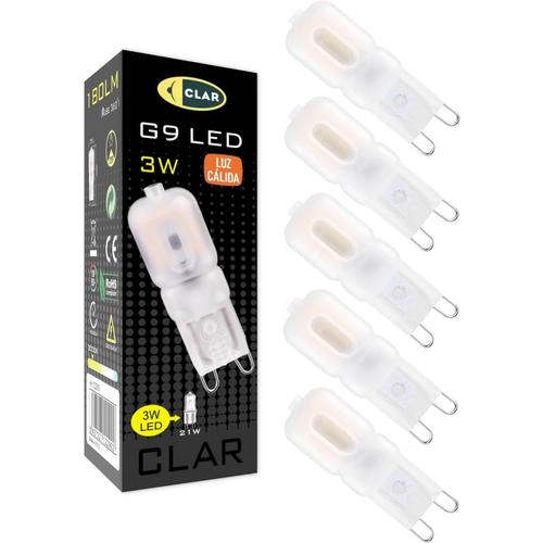 G9 Led, Ampoule G9, Ampoules G9, G9 Led, Ampoules G9 Led, Ampoule Led G9, Ampoule Led G9, Ampoule Led G9 Lumière Chaude, Halogène Led, 3w 3000ºk (Pack 5)