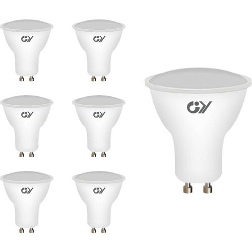 Lot De 6 Ampoules Led Gu10, 8w Équivalent 80w, 800 Lumens, Blanc Froid 6500k, 120° Larges Faisceaux, Ampoule Gu10 Led Non-Dimmable