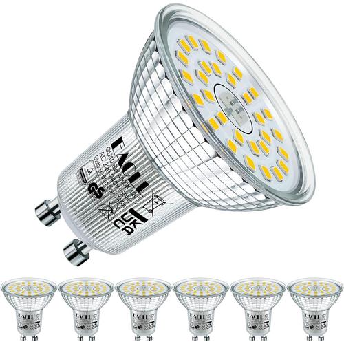 Ampoule Led Gu10 Blanc Neutre 6w Équivalent Halogène 100w, Lot De 6, 745 Lumens 4000k Non Dimmable, Éclairag Sans Scintillement, Angle De Faisceau 120° Spot, Ac 230v Lampe À Réflecteur