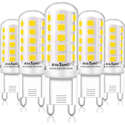 Ampoule G9 Led - 5w Equivalent 33w 40w G9 Halogène, 420lm, Mini Lampe, Blanc Froid 6000k, Sans Scintillement, Ac220-240v, Non-Dimmable, Lot De 5