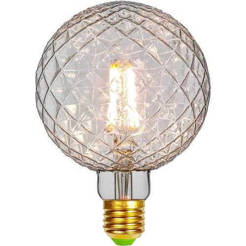 Tianfan - Grande ampoule LED Edison en cristal - G125 - 4 W - 220/240 V - E27 - Style vintage - À filament - Décoration - Lumière chaude de 350 lm, Verre, claire, E27 4.00W 240.00V