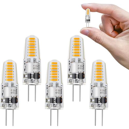 Ampoules Led G4 1.2w Blanc Chaud 3000k Ac/Dc 12v Remplaçant Les Ampoules Halogènes 15w,Ampoule À Économie D'énergie G4 Led À Culot À Broches, Pour Chambre,Cuisine,Salle À Manger,Bureau(Lot De 5)