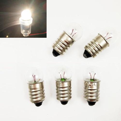 Lot De 10 Mini Ampoules E10 À Culot À Vis Pour Lampe Torche, 4.5v 0.3a