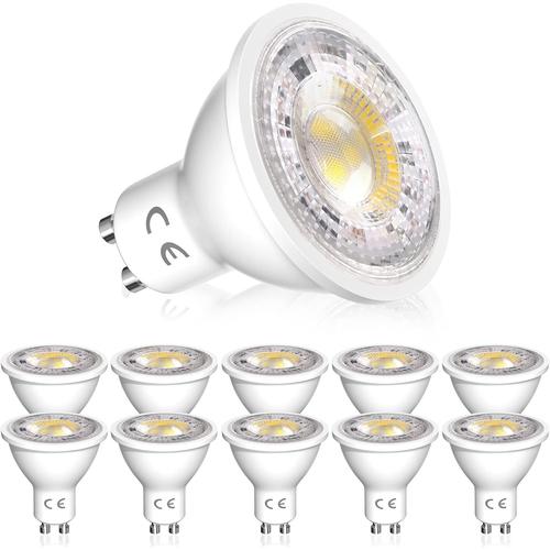 Ampoules Led Gu10 Dimmable, Gu10 Led Blanc Chaud Ampoule 3000k, 5w Équivalent 50w Lampe Halogène, Ac 230v 400lm Ampoule Led Spot Culot Gu10, 38° Larges Faisceaux Pour Salon(Lot De 10)