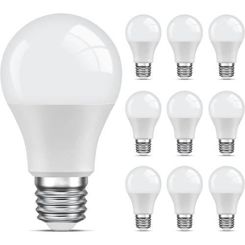 Ampoule Led E27 Blanc-Froid,9w Equivalent 60w,6000k,806lm,Ampoule Standar A60 Avec Culot À Vis,Non Dimmable,Pas De Scintillement,220v-240v,Pour Maison Restaurant Café Bar,Lot De 10