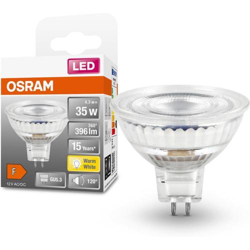 LED Spot MR16 GL 35 Lampe de réflecteur dirigée par Niedervolt, Retrofit Sockel Gu53, 43W, 396LM, 2700K, lumière blanche chaude, longue durée de vie, pas de temps d'échauffement