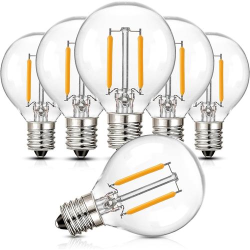 Lot De 6 Ampoules Led E14 Blanc Chaud - 2700k - 1 W - Remplace Les Ampoules Halogènes De 15 W - 80 Lm - Angle D'éclairage 360° - Intensité Non Variable - 230 V Ca