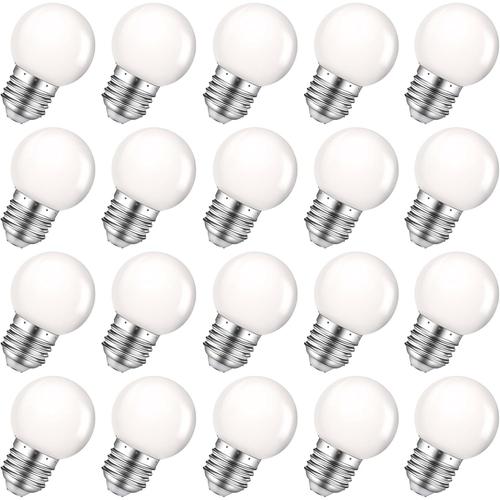 Ampoule Led E27,E27 Led 2w,Ampoule Led E27 Pour L¿Intérieur Et L¿Extérieur,G45 Led E27 Blanc Chaud 3000k,Éclairage Décoratif Pour Guirlandes Lumineuses D¿Éclairage De Fête,Ac 230v,Lot De 20