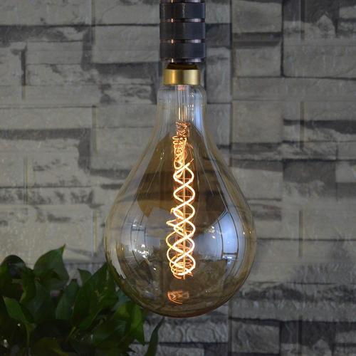 Ampoules Led E27 En Forme De Spirale 8w Suspension Ambrée Ps160 Xxl Décoratives (Équivalent À 40w) Dimmable 450lm Poires Vintage Suspension Poire Edison Blanc Chaud 2200k, 1 Pièce