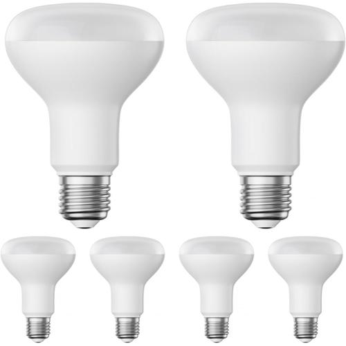 6 Ampoules Led E27, R80, Blanc Chaud (2700 K), 10 W, 935lm, Mates