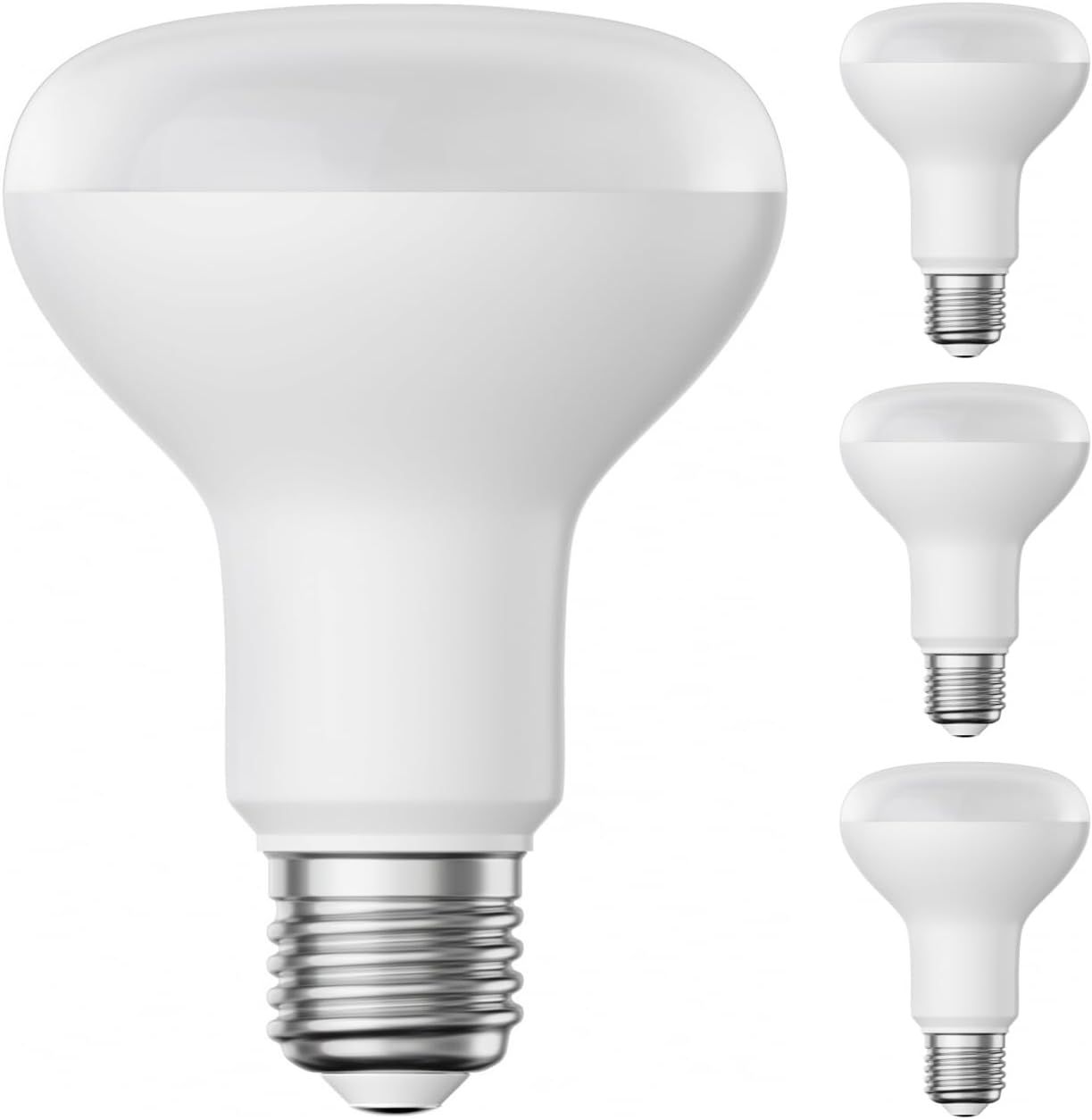 4 Ampoules Led E27, R80, Blanches (4000 K), 10 W, 935lm, Mates