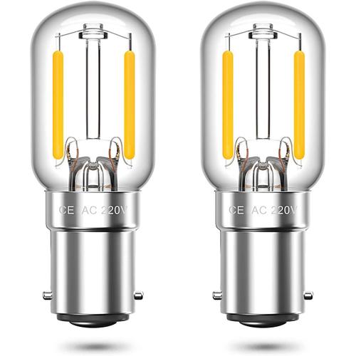 b15d Ampoule LED 220-240V LED machine à coudre B15 150lm ampoule baïonnette 2W remplacement 15W ampoule blanc chaud 3000k Mini Edison LED ampoule non dimmable 2 PCS