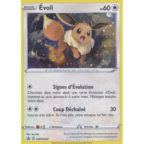 Carte Pokemon - Évoli - Swsh042 - Promo - Holo-Rare - Épée Et Bouclier 3 Ténèbres Embrasées