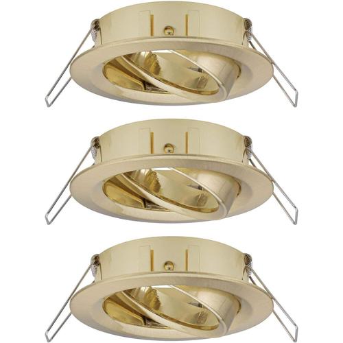 LED Choose orientable Max. 3x10 Watts Spot Plafond Laiton brossé Lampe encastrée Alu, Brushed Brass