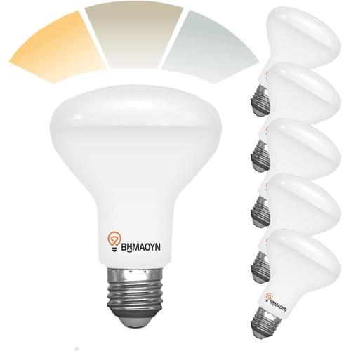 Ampoule Led E27 R80 Réflecteur 12w,Température De Couleur Réglable En 3 Étapes Par Bouton Poussoir,3000k-4000k-6000k,Lot De 6