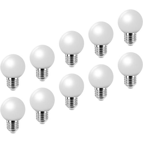 Lampe De Golf Blanche Laiteuse E27 Led Petite Ampoule Edison À Vis Couleur 2w, Ampoule À Économie D'énergie Équivalente À Une Ampoule À Incandescence De 20w, Ac220-240v 10 Packs