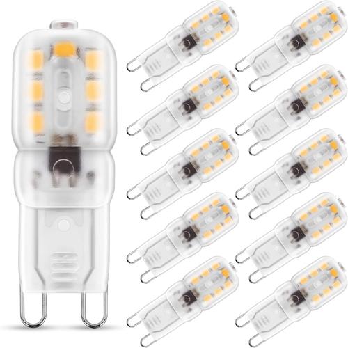 Lohas 2w G9 Blanc Chaud 3000k, Ampoule Led, 25w Ampoule Halogène Équivalent, 230v Ac 200lm, 360° Larges Faisceaux, Culot G9 Lot De 10