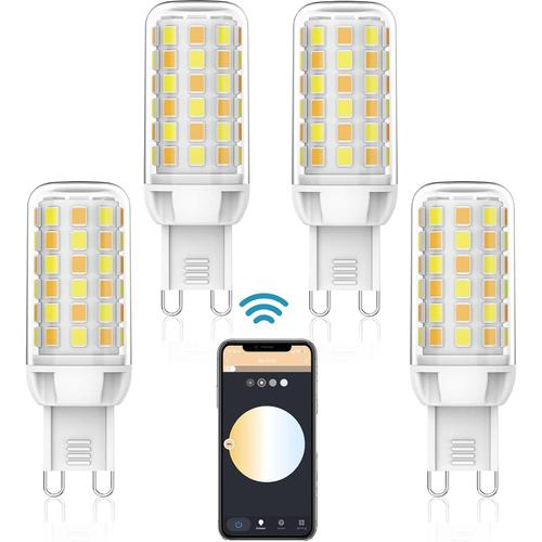 Ampoule Led Intelligente G9 Sans Scintillement Wifi Ampoules Led 4 W 320 Lm Ampoules Intelligentes Fonctionnent Avec Alexa Google Home Ampoule Led Intelligente À Intensité Variable (Lot De 4)