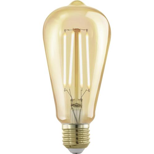 Eglo Lampe Led E27 Dimmable, Piston, Ampoule Edison À Incandescence Golden Vintage, Éclairage Rétro, 4 Watts (Correspond À 28 Watts), 300 Lumens, Blanc Chaud, Doré, 1700 Kelvin, St64, Ø 6,4 Cm