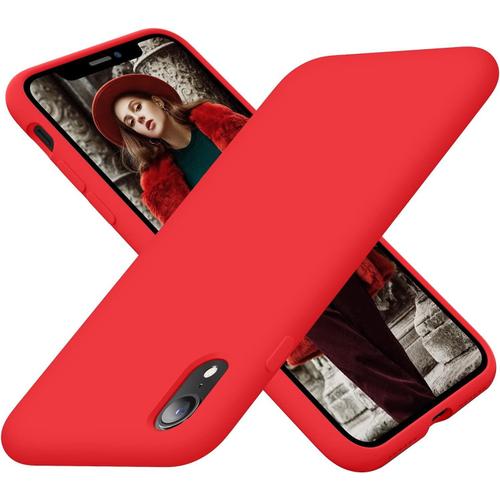 Iphone Xr Case, Silicone Ultra Slim Shockproof Phone Case With [Soft Anti-Scratch Microfiber Lining], 6.1 Inch, Red