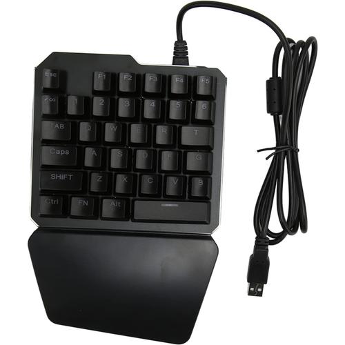 Clavier à Une Main 35 Touches USB Filaire RVB rétro-éclairé Bleu Commutateur Ergonomique Demi-Clavier Mini Clavier Claviers de Jeu pour Le Travail de Bureau de Jeu