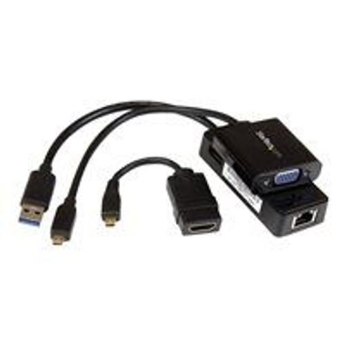 StarTech.com Kit d'adaptateurs pour Lenovo Yoga 3 Pro - Micro HDMI vers VGA, Micro HDMI vers HDMI, USB 3.0 vers Gigabit Ethernet - Lot d'accessoires pour notebook - noir
