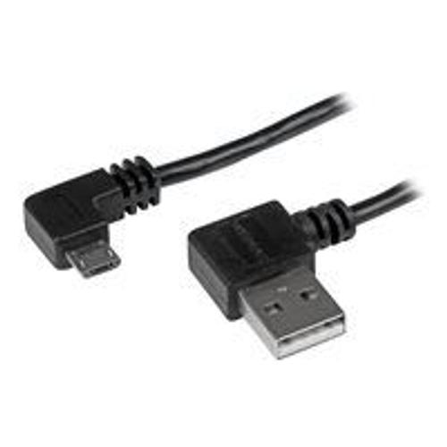 StarTech.com Câble USB A vers Micro B de 2 m avec connecteurs coudés à angle droit - Cordon Micro USB - M/M - Noir - Câble USB - Micro-USB de type B (M) pour USB (M) - USB 2.0 - 2 m - connecteur...