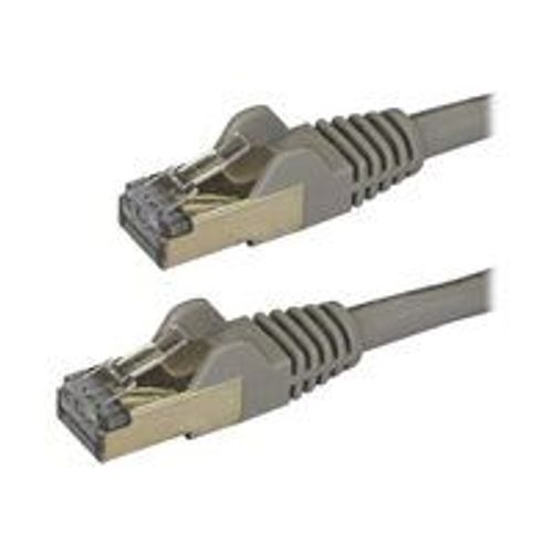 StarTech.com Câble réseau Cat6a STP sans crochet de 2 m - Gris - Cordon de raccordement - RJ-45 (M) pour RJ-45 (M) - 2 m - STP - CAT 6a - moulé, sans crochet - gris