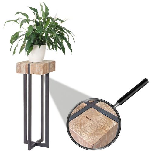 Porte-Plante, Tabouret / Table D'appoint Pour Plante Hwc-A15   Sapin Massif Rustique 100x32x32cm