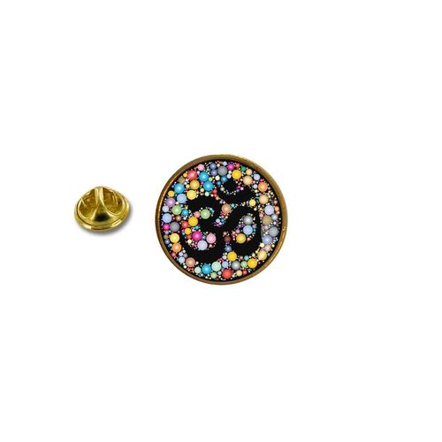 Pins Pin Badge Pin's Metal Avec Pince Papillon Ohm Om Boudhiste