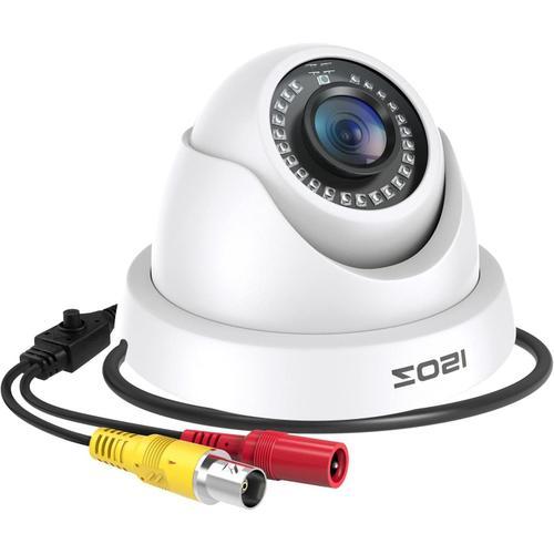 Caméra de vidéosurveillance dôme 720p, 24 LED, Vision Nocturne Infrarouge de 20 m, caméra de vidéosurveillance extérieure/intérieure, Blanc